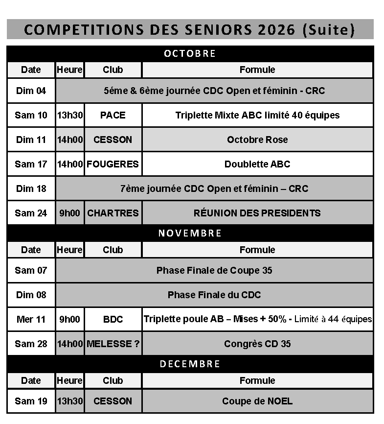 calendrier senior oct dec